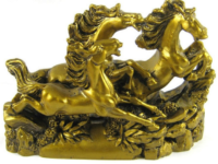 GOLDEN GALLOPING HORSES