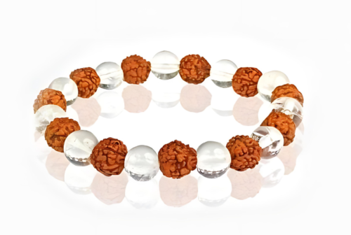 Rudraksh and Crystal Bracelet